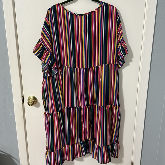 Multicolor Striped Ruffle Dress - Picture 10 of 14
